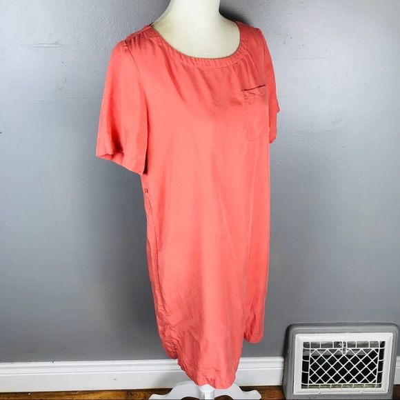 LOFT short sleeve shirt dress coral pink small - Picture 5 of 8